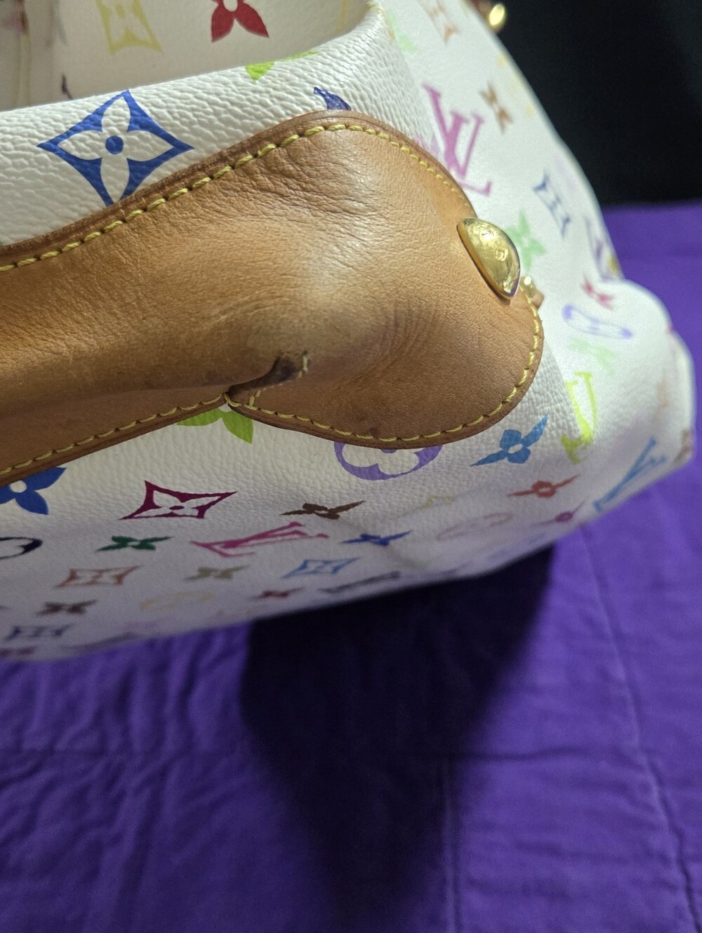 Louis Vuitton Murakami Ursula Multicolor Monogram White Canvas Tote - Picture 8 of 16